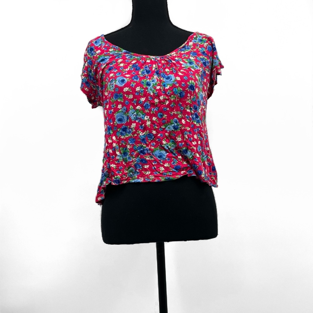 Delia’s Floral Top | Short Sleeve Casual Blouse | Y2K Inspired Style L